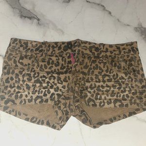 Leopard Print Jean Shorts